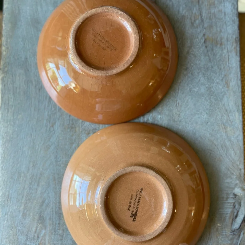 Williams Sonoma 2 Rooster Script bowls French county